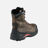 Bottes de travail Red Wing, modèles spécialisés avec espace accru et protection renforcée, en cuir brun.