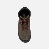 Bottes de travail Red Wing, bottes spécialisées en cuir brun, offrant protection renforcée et espace accru.