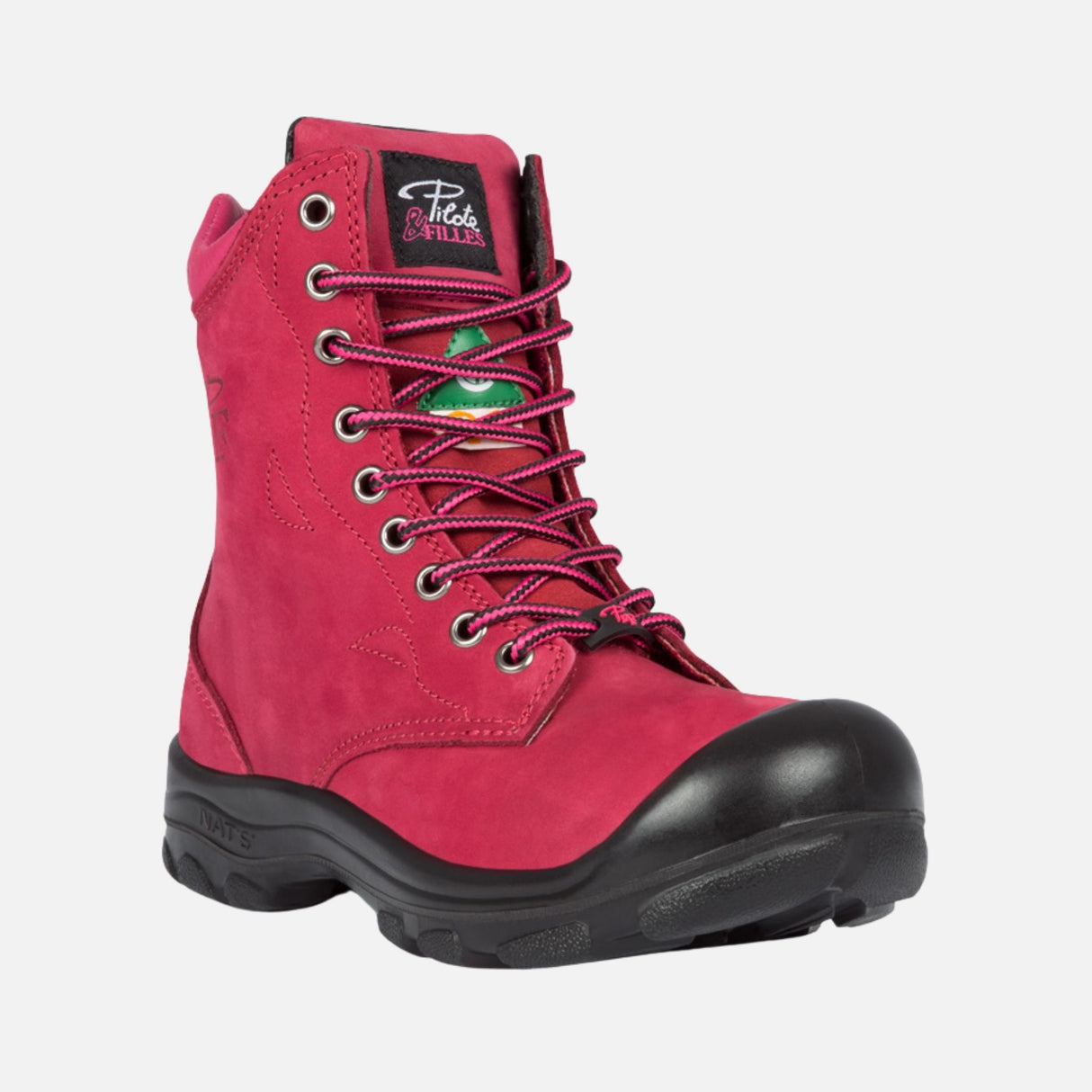 Bottes-travail-femme-Pilote_filles-S558F-framboise-3/4
