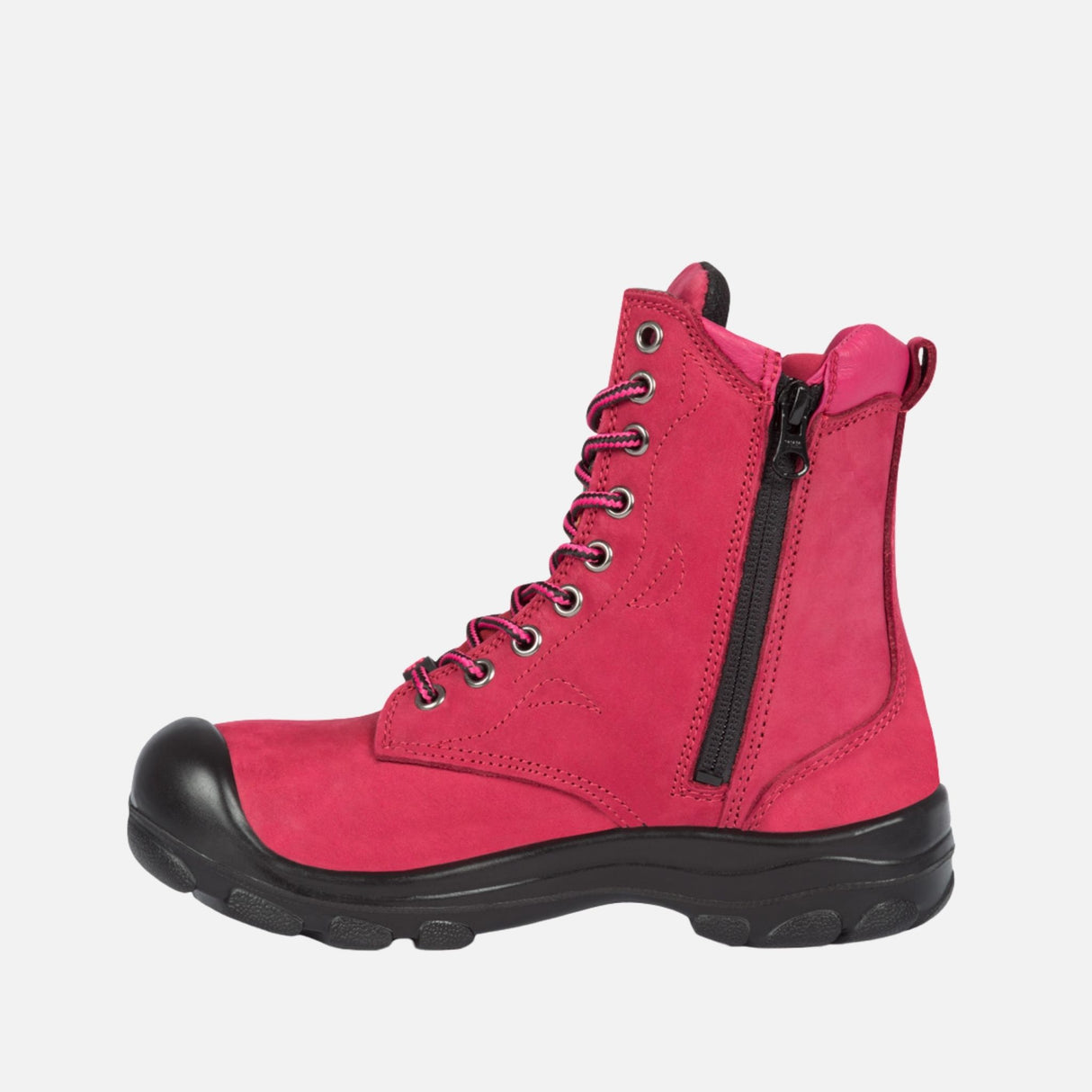 Bottes-travail-femme-Pilote_filles-S558F-framboise-côté-gauche