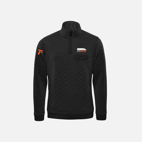Pull thermique homme Stormtech KXP-1 TD avec fermeture éclair 1/4, en noir, tissu chaud et confortable pour l'hiver.