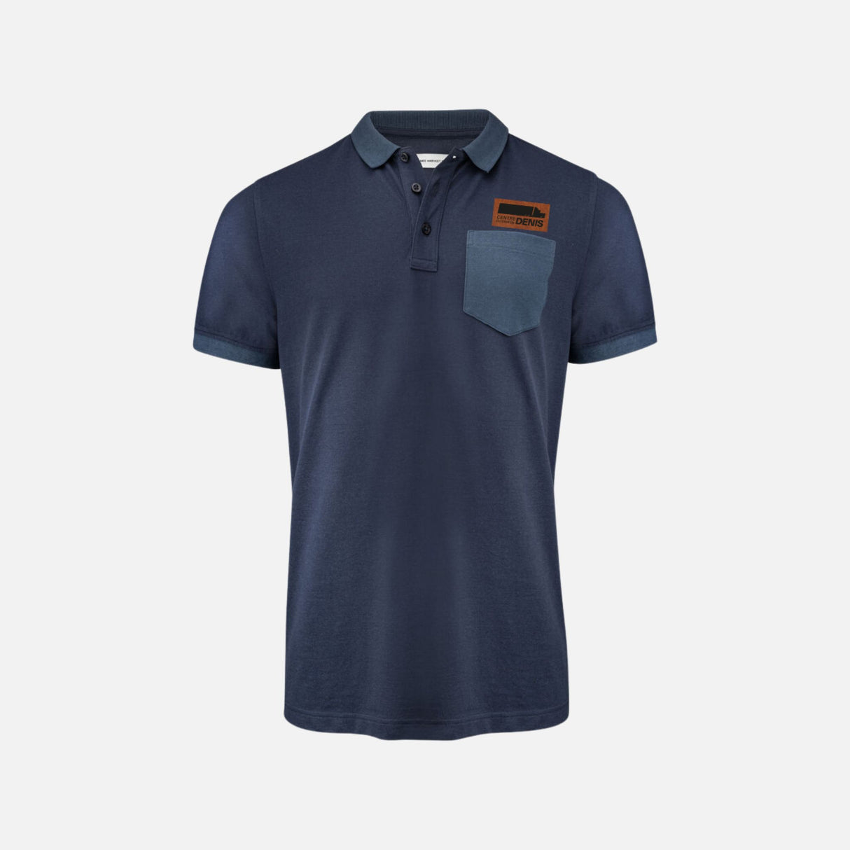 Polo bicolore marine pour homme James Harvest, vêtement polo en coton avec col et manches contrastantes.
