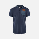Polo bicolore pour homme de James Harvest, en marine, avec col et manches contrastantes, vêtement polo élégant et décontracté.