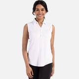 Camisole pour femme Cutter & Buck, modèle LCK00197, en coton blanc, vêtement de type chandail léger et élégant.