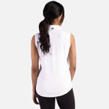 Camisole pour femme Cutter&Buck, modèle LCK00197, en blanc, vêtement de type chandails, portée sur un fond neutre.