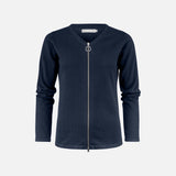 Gilet zippé en tricot pour homme James Harvest Ashland, bleu marine, veste légère et confortable.