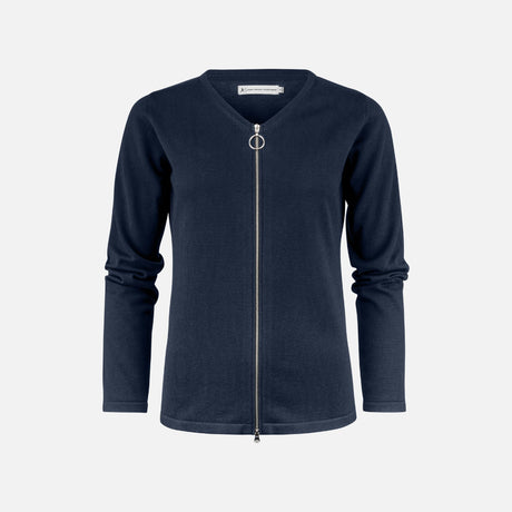 Gilet zippé en tricot pour homme James Harvest Ashland, bleu marine, veste légère et confortable.