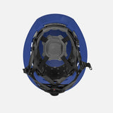 Casque de sécurité Milwaukee bleu de type 2 à bord complet, classe E, pour protection individuelle sur chantier.