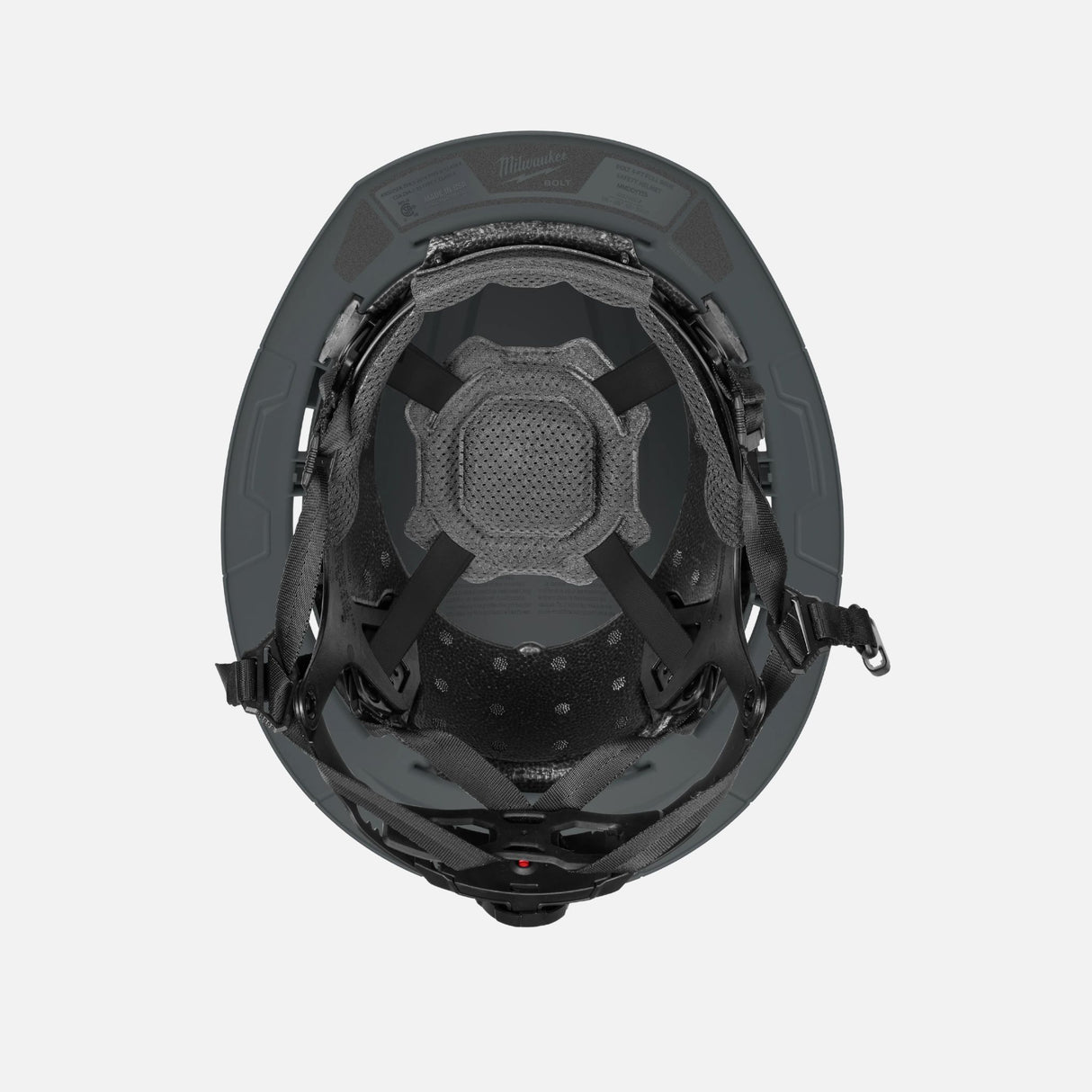 Casque de sécurité Milwaukee de type 2 à bord complet, classe E, couleur grise, protection individuelle pour travaux sécurisés.