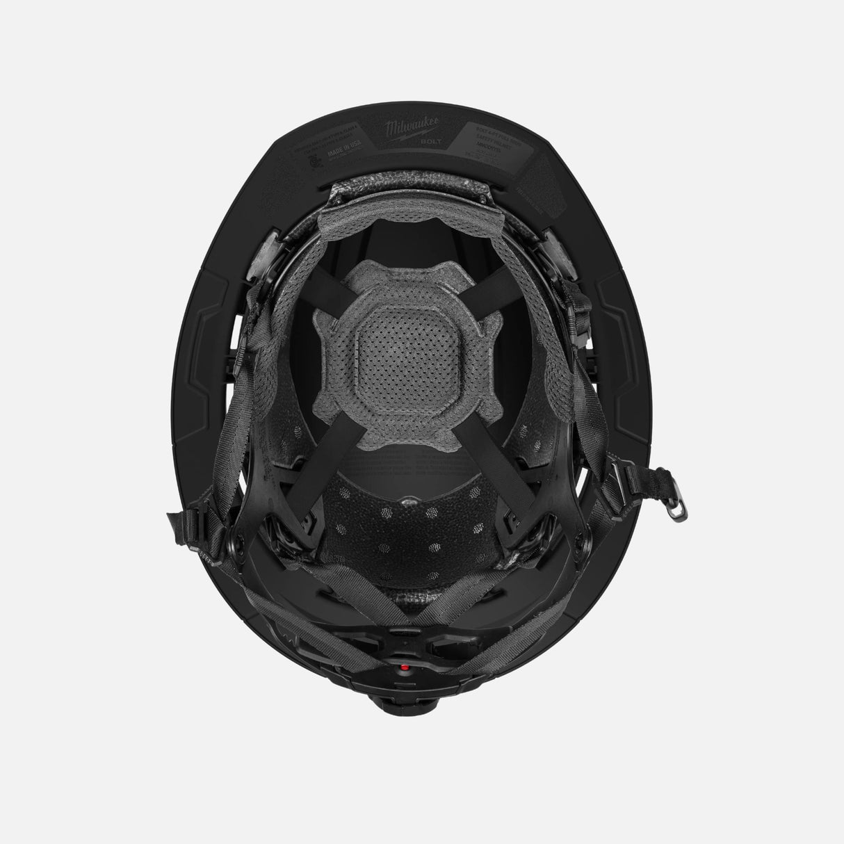 Casque de sécurité Milwaukee noir de type 2 à bord complet, classe E, pour protection individuelle en milieu industriel.
