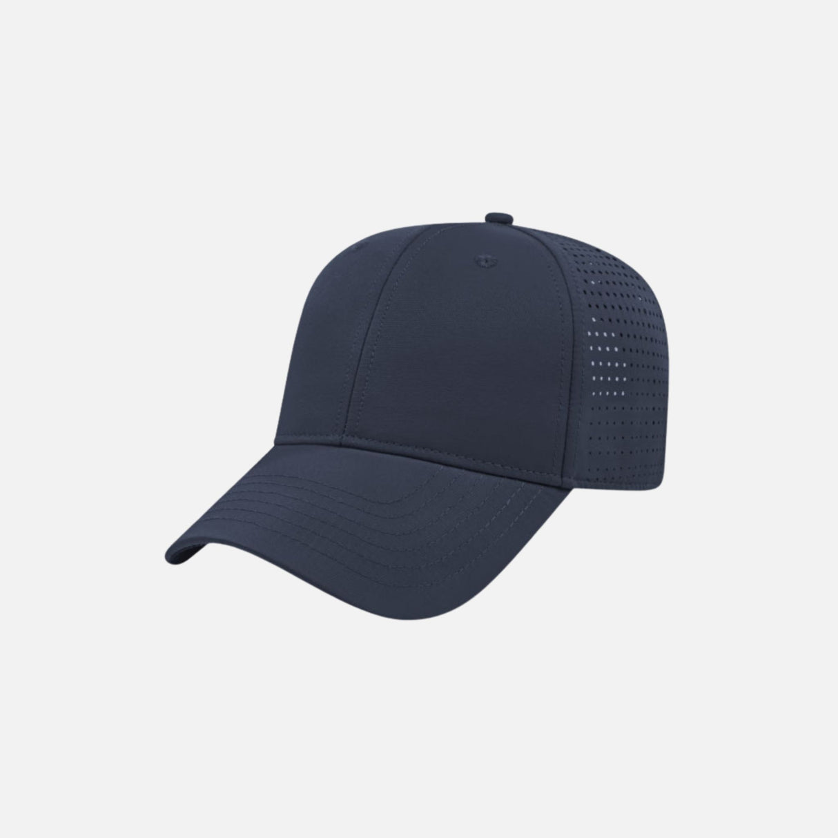 Casquette en polyester perforé DML Creation, style Cap America marine, vue de face, accessoires pour vêtements décontractés.