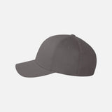 Casquette à filet Flexfit 5001 gris, structurée, six panneaux, accessoire de mode pour le sport ou la détente.