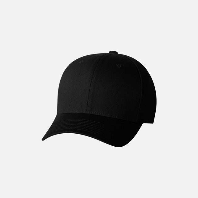 Casquette à filet Flexfit 5001 noire, structurée à six panneaux, accessoire de casquettes pour le style et la confort.