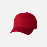 Casquette Flexfit à filet structurée six panneaux rouge, accessoire de mode pour un style décontracté et tendance.