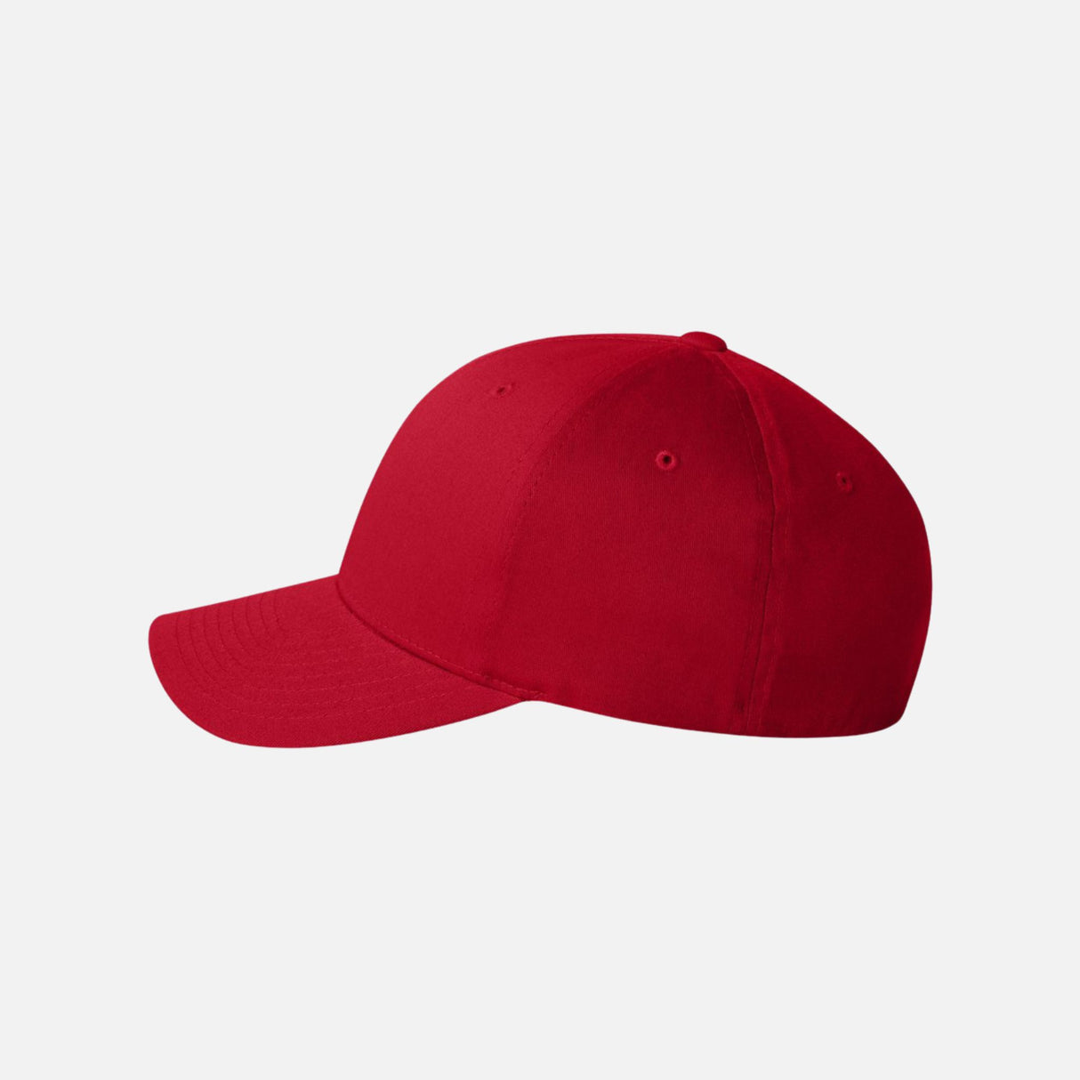 Casquette à filet structurée six panneaux Flexfit rouge, accessoire de mode avec logo brodé à l'avant.