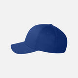 Casquette Flexfit à filet structurée six panneaux en bleu royal, accessoire de casquette pour le sport ou la mode.