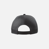 Casquette Stormtech Scirroco noire à 5 panneaux en toile et filet, vue de face, détail du design et de la construction.