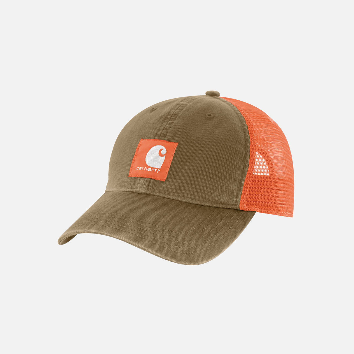Casquette de travail Carhartt en toile avec ventilation orange, résistante et confortable pour les activités professionnelles