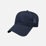 Casquette trucker DML Creation en mesh marine, style classique avec fermeture snapback, parfaite pour la ventilation et le confort.