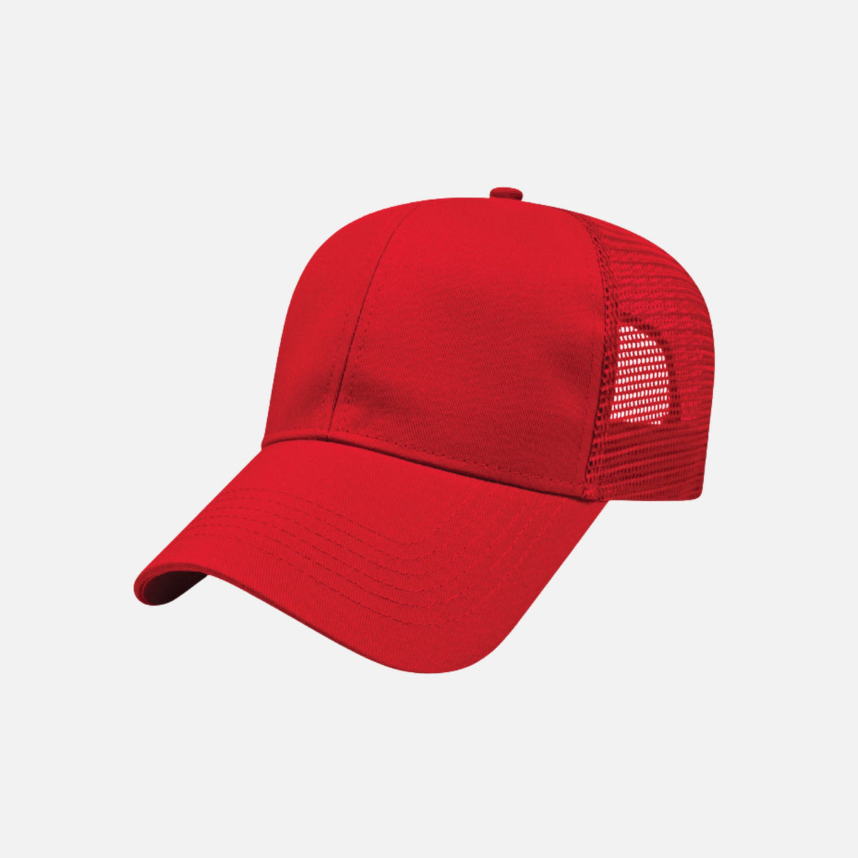 Casquette trucker DML Creation en mesh rouge, style classique avec ventilation et fermeture snapback.