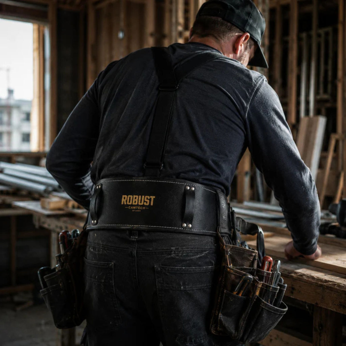 Ceinture dorsale Camro SF3100 noire pour soutien lombaire et confort, accessoire pour outils de travail.