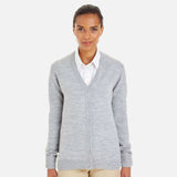 Cardigan boutonné gris Harriton en maille, veste légère avec boutons, pour homme ou femme, vêtement chaud et élégant.