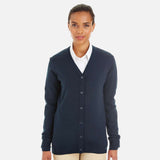 Cardigan à boutons Harriton en maille marine, chandail élégant pour homme, mode confortable et classique.