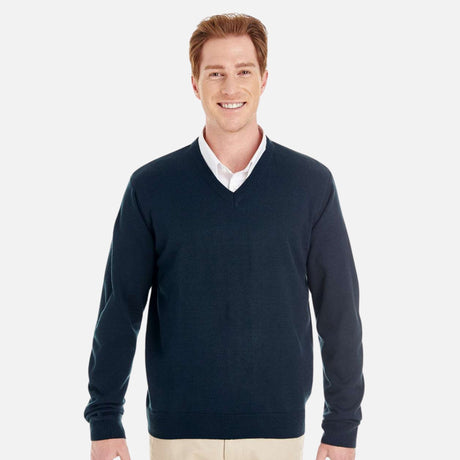 Chandail-ML-Harriton-S_S-M420-marine-devant-mannequin 