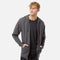 Chandail à capuche zippé en molleton gris foncé de la marque Independent Trading Co., vêtement à capuchon pour homme.