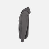 Sweat à capuche zippé gris charbon de la marque Independent Trading Co., vêtement à capuche, fermeture éclair, style décontracté.