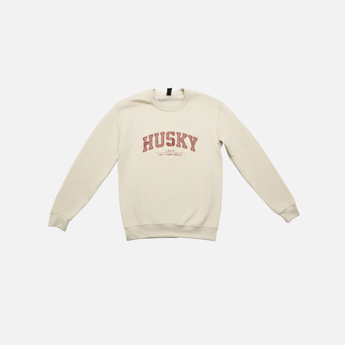 Chandail à col rond Husky L'Essentiel en ivoire, vêtement chaud et confortable pour homme ou femme.