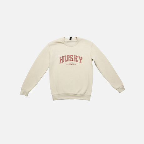 Chandail à col rond Husky L'Essentiel en ivoire, vêtement chaud et confortable pour homme ou femme.