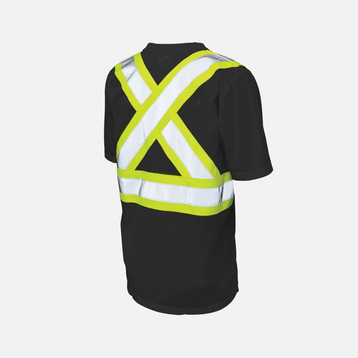 T-shirt de sécurité noir à manches courtes avec poches de la marque Tough Duck, vêtement de sécurité et visibilité.