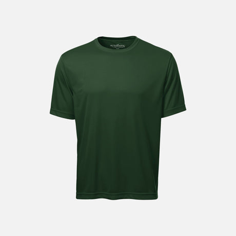 T-shirt à manches courtes ATC Pro Team vert forêt, vêtements T-shirts corpo, tissu confortable, porté par un mannequin.