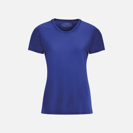 T-shirt à manches courtes pour femme ATC Pro Team, vêtement sportif en coton bleu royal, logo visible à l'avant.