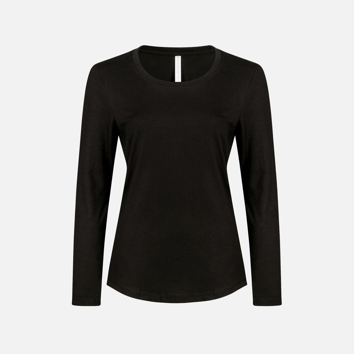 T-shirt à manches longues noir ATC EuroSpun, modèle ATC8015L, en coton doux, porté sur mannequin.