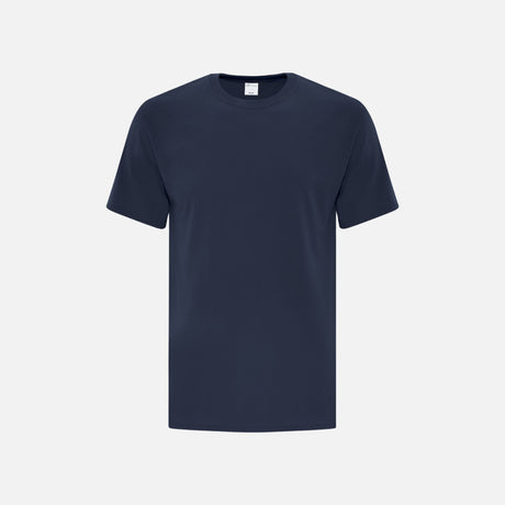 T-shirt à manches courtes ATC Everyday ATC1000 en marine, vêtement décontracté pour homme ou femme, image montrant le style simple et confortable.