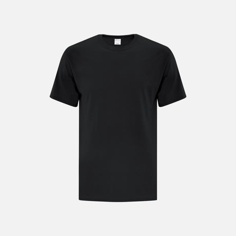 T-shirt à manches courtes noir ATC Everyday ATC1000, vêtement décontracté en coton pour homme ou femme.