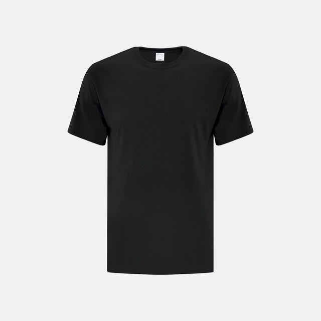 T-shirt à manches courtes noir ATC Everyday ATC1000, vêtement décontracté en coton pour homme ou femme.