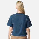Chandail-manches-courtes-American-Apparel-102-bleu-derrière-mannequin