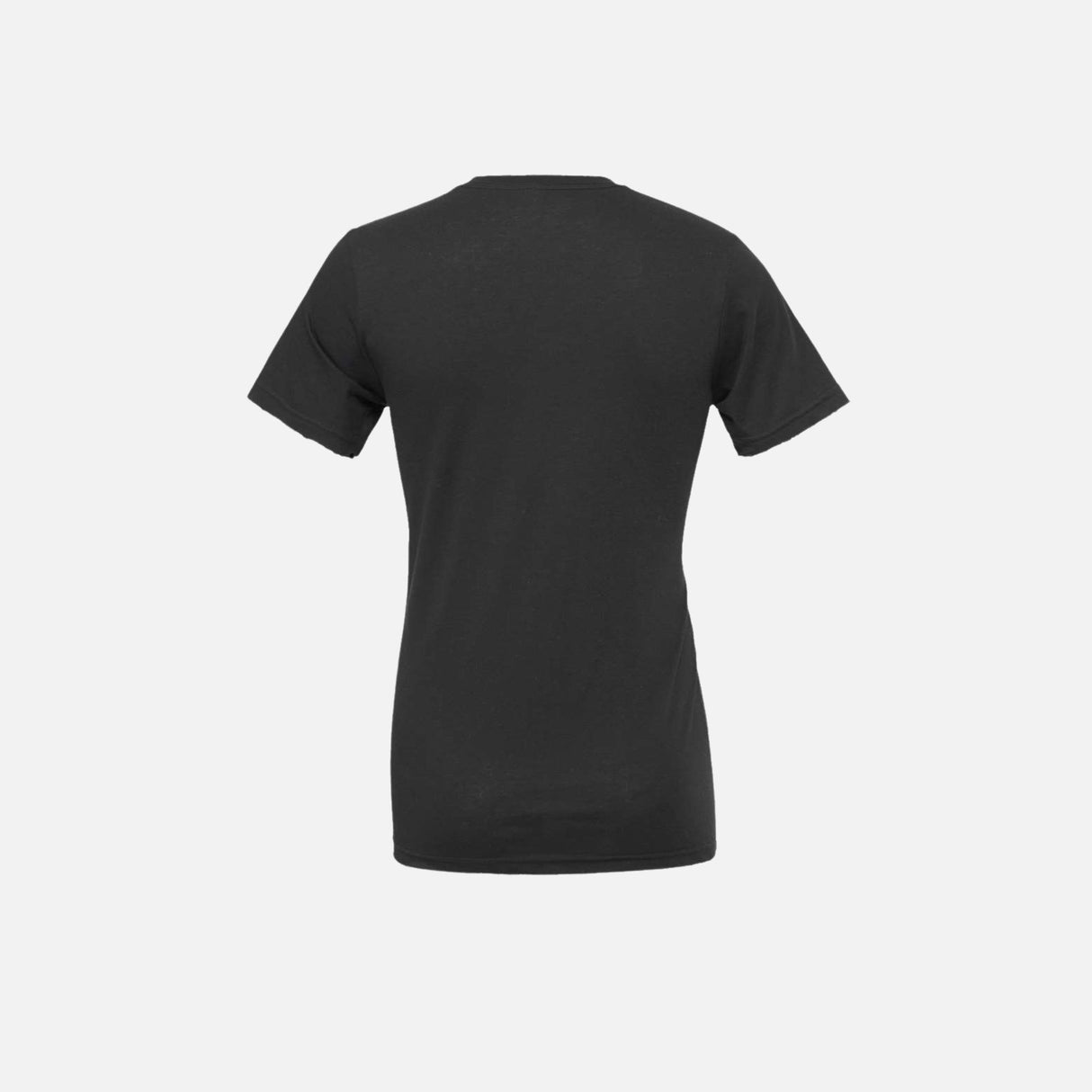 T-shirt à manches courtes unisexe Bella + Canvas 3001 gris foncé, léger et confortable, porté sur mannequin.