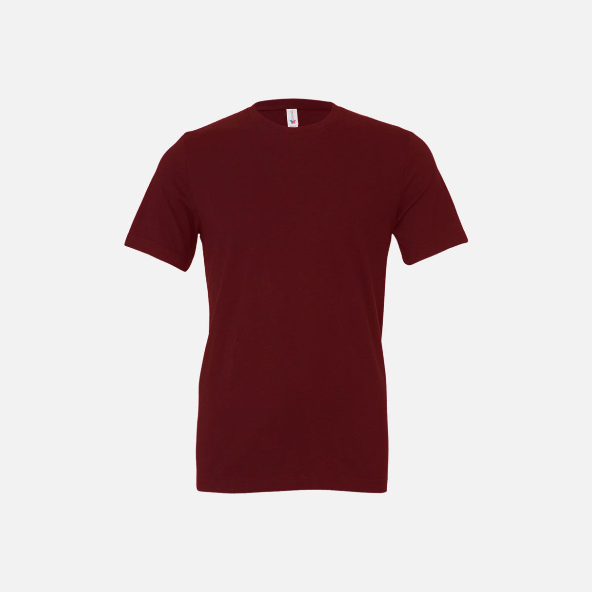 T-shirt à manches courtes unisexe Bella + Canvas 3001 marron, matière douce et coupe classique, porté sur mannequin.