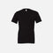 T-shirt à manches courtes unisexe Bella + Canvas 3001 noir, vêtement en coton léger et confortable, porté sur mannequin.
