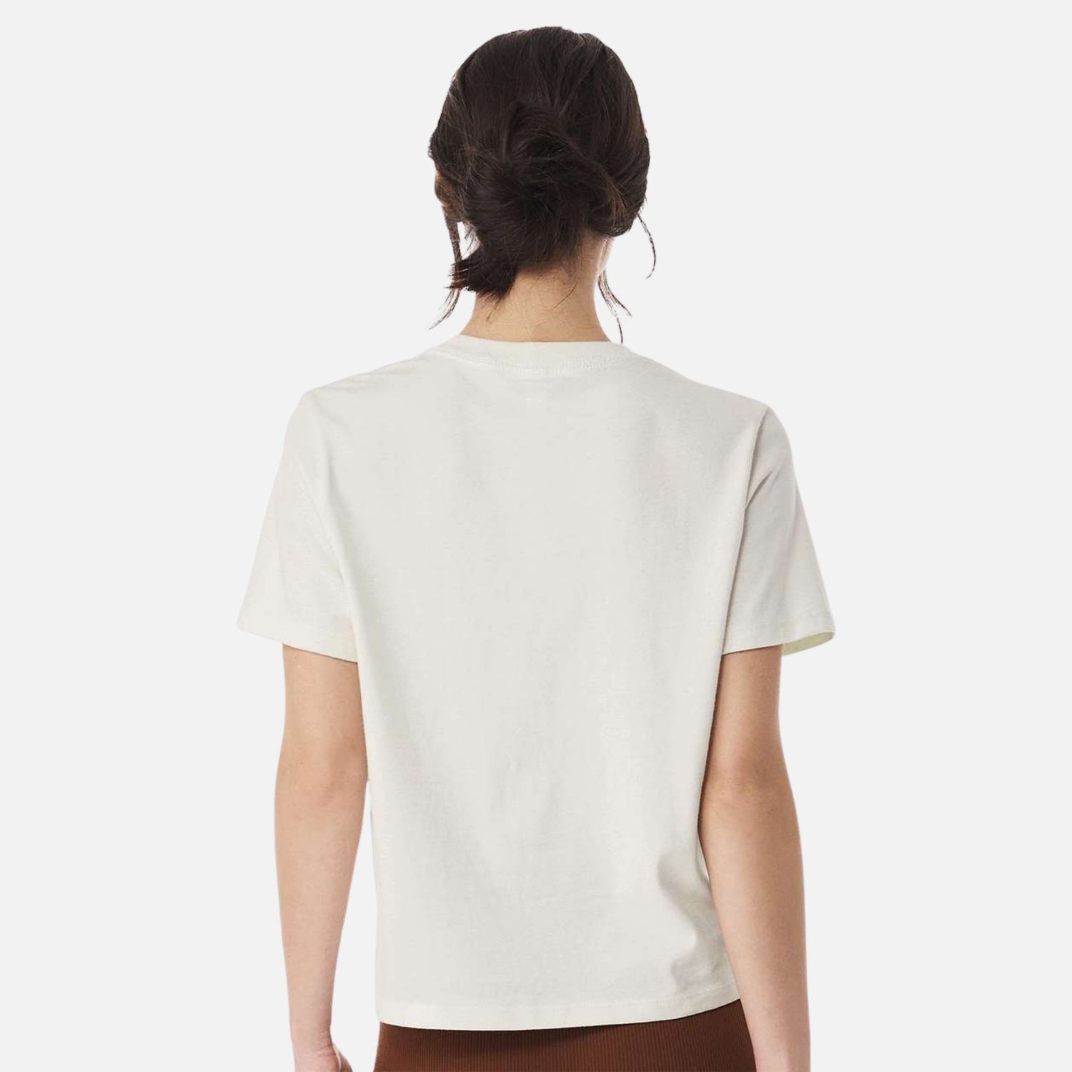 Chandail-manches-courtes-Bella-Canvas-S_S-6110-blanc-vintage-derrière-mannequin