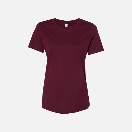 T-shirt à manches courtes Bella + Canvas en bourgogne, coton doux, style décontracté et confortable.