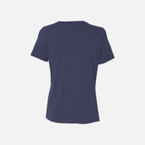 T-shirt à manches courtes Bella + Canvas, marine, en coton, vue de face, style décontracté, pour homme ou femme.
