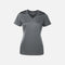 T-shirt performance pour femme avec col en V, manches courtes, en tissu léger de marque ATC, couleur charbon
