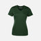 T-shirt performance pour femme ATC à col en V, manches courtes, tissu léger vert forêt, vêtement de sport pour femme
