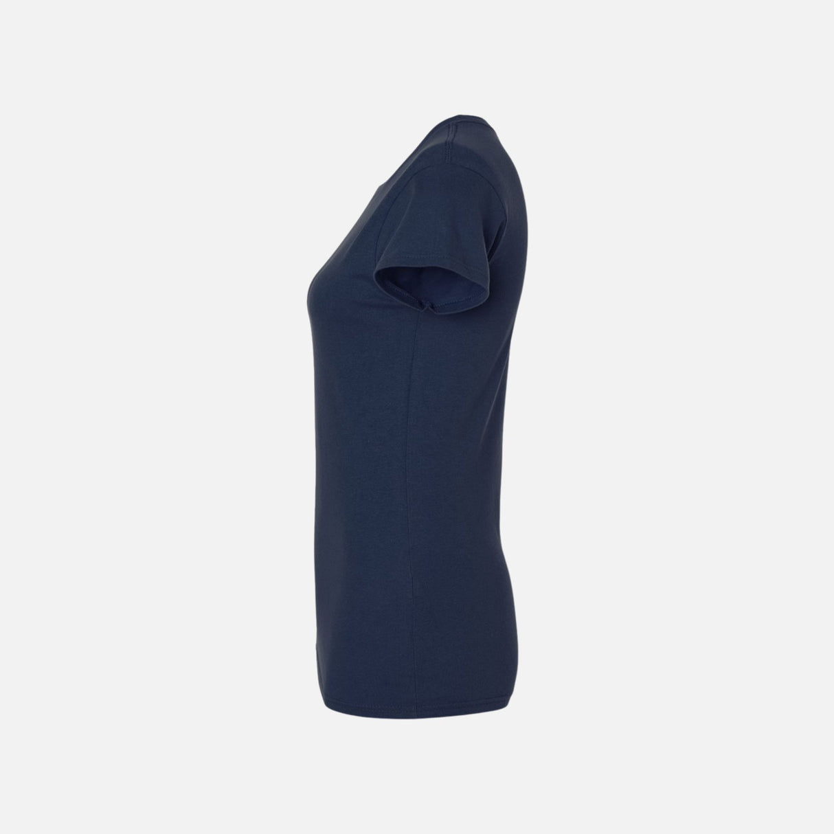 Chandail-manches-courtes-femme-Gildan-64000-marine-côté