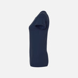 Chandail-manches-courtes-femme-Gildan-64000-marine-côté
